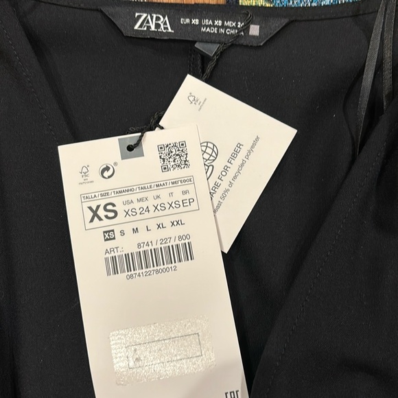 ZARA Midi Dress Elasticized Waist V- Neck - Picture 7 of 10